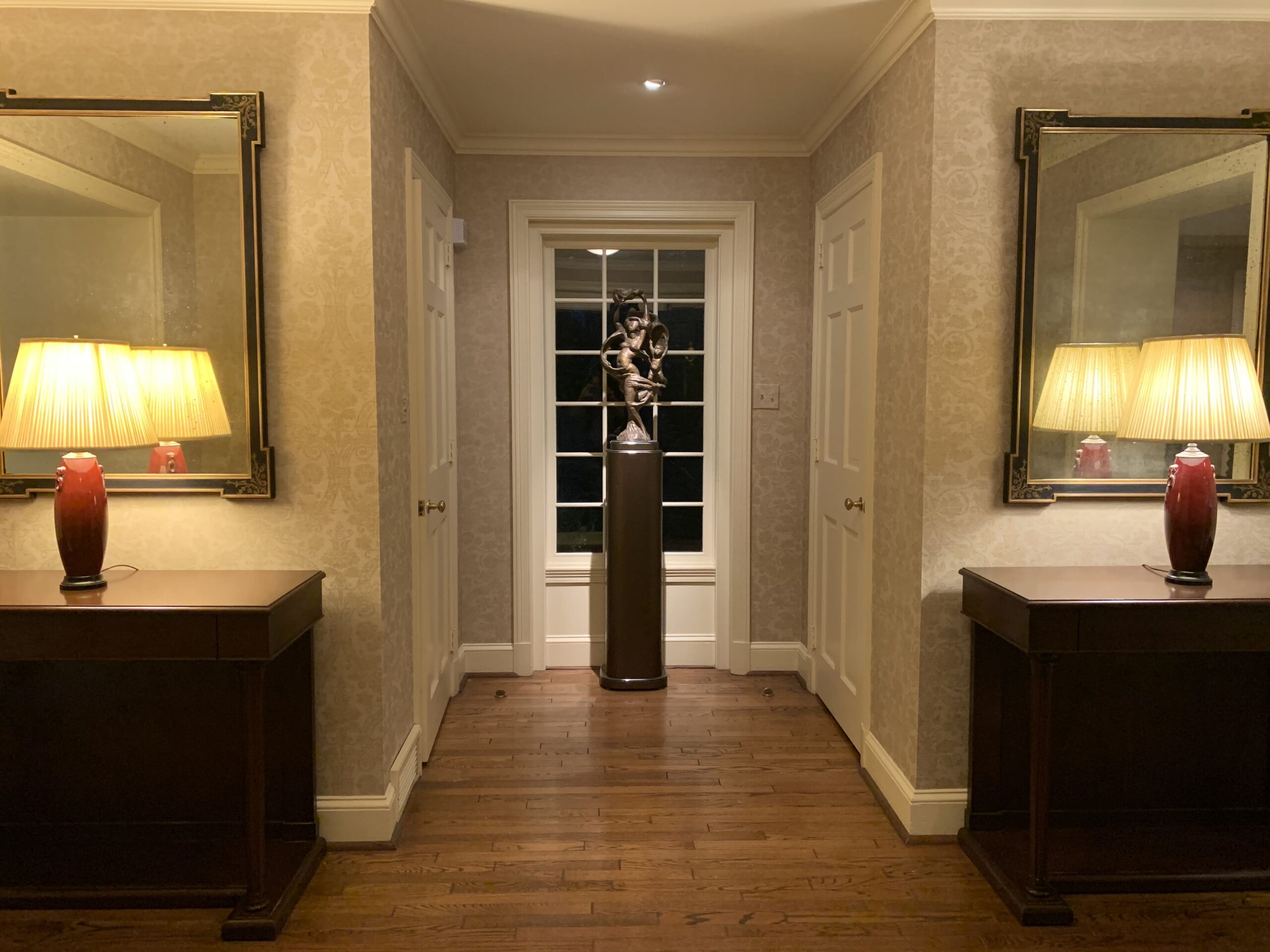 Luxury foyer wallpaper installation in Costa Blanca, Spain
