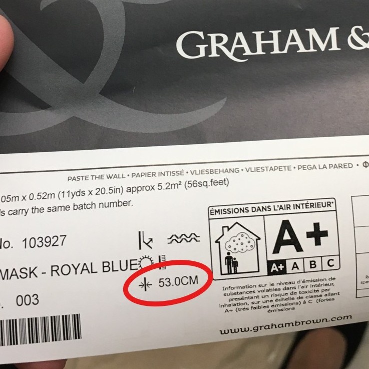 Straight Match Wallpaper Installation Instruction Label