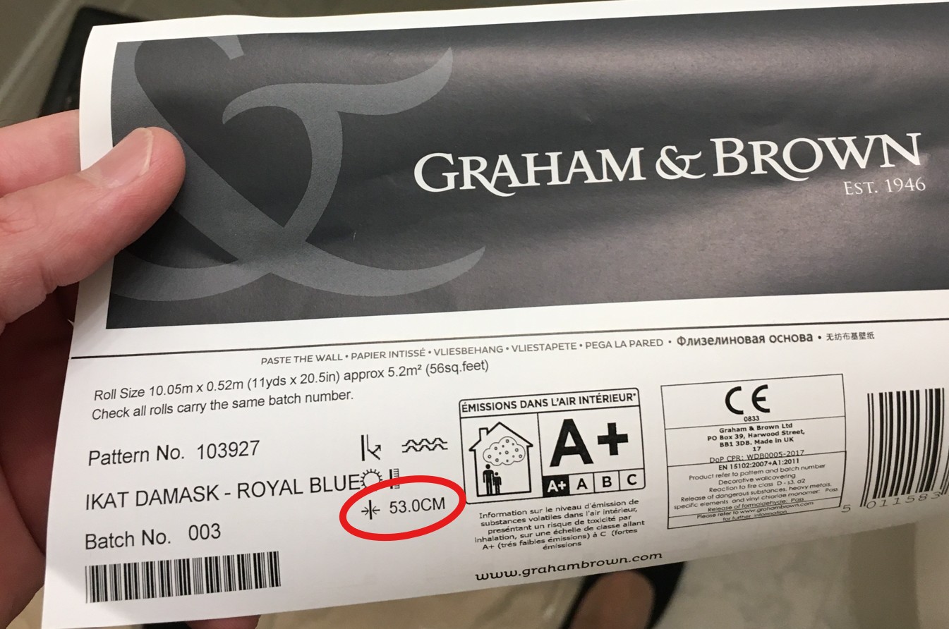 Straight Match Wallpaper Installation Instruction Label